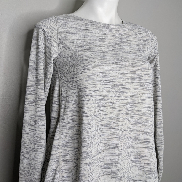 Zyia heathered grey open split back long sleeve top S - Picture 2 of 8
